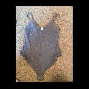 gray bodysuit